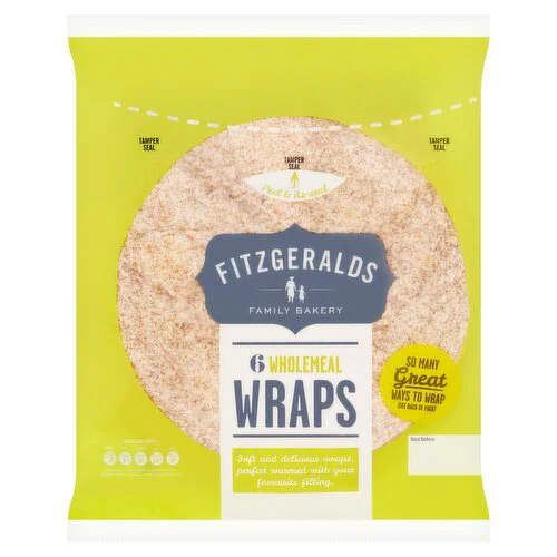 Fitzgeralds Family Bakery 6 Wholemeal Wraps
