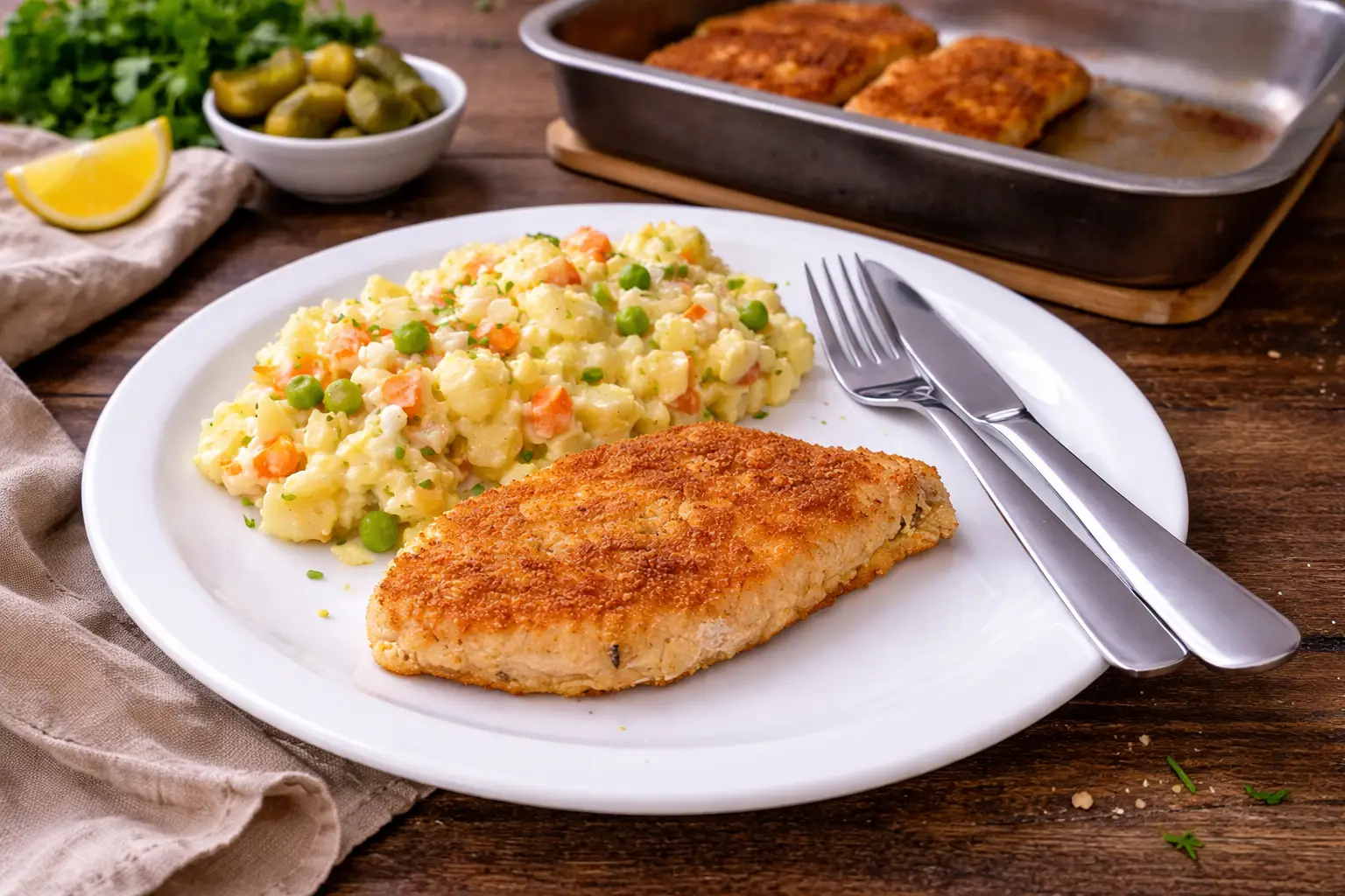 Turkey Schnitzel & Light Potato Salad: a Guilt-free Classic
