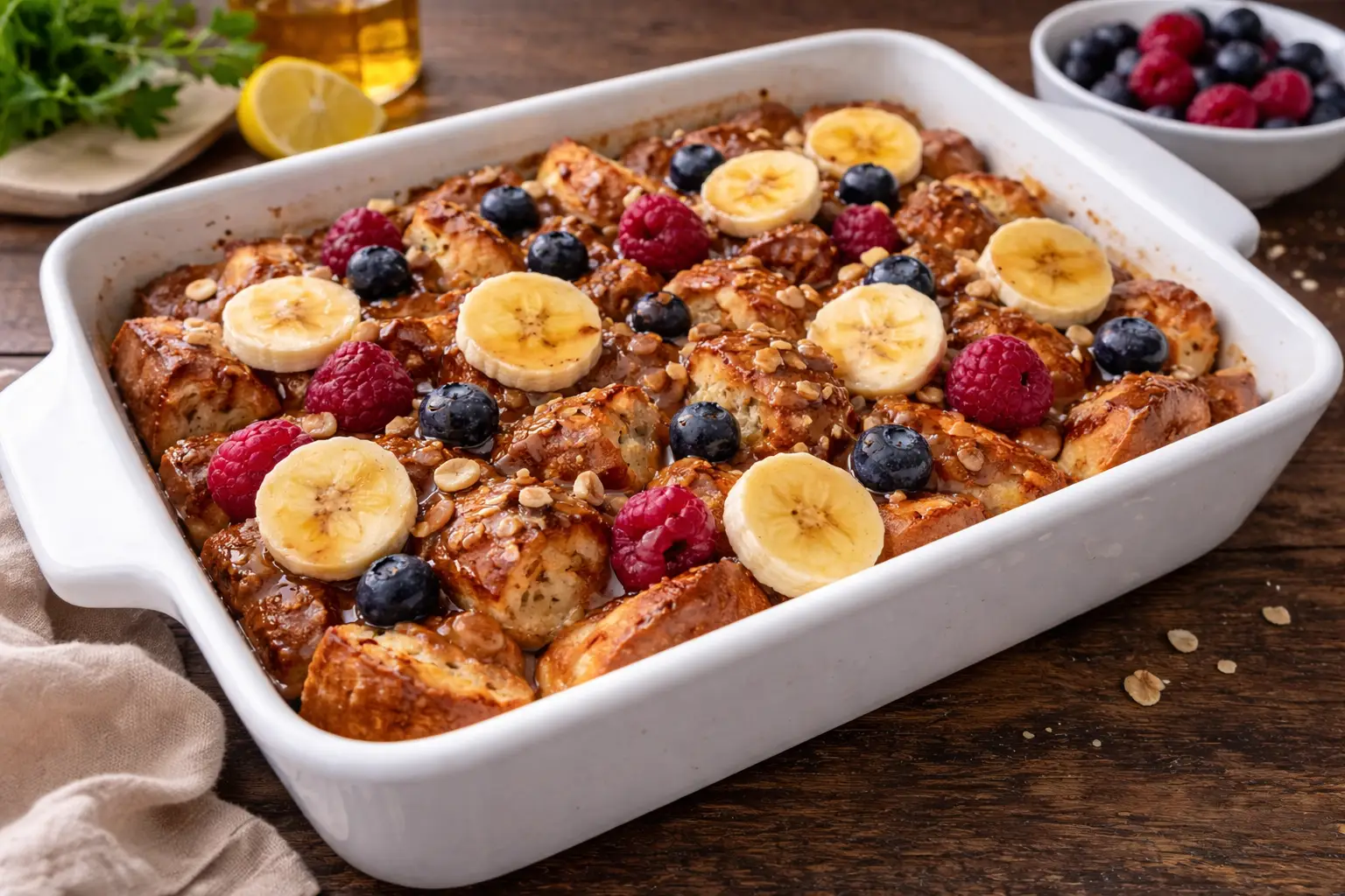 Healthy Oven-baked French Toast with Wholemeal Bagels