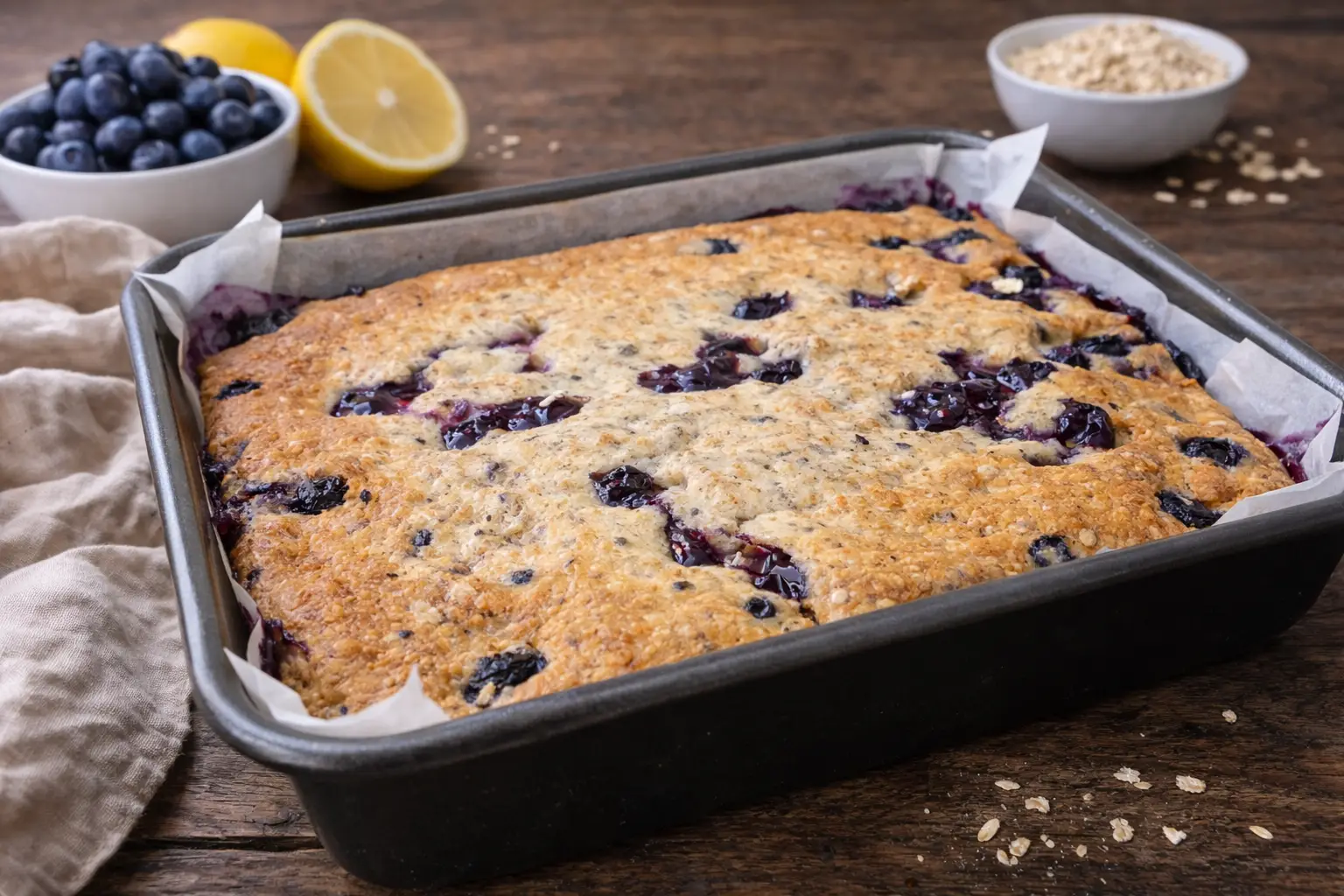 Easy Blueberry & Lemon Oat Cake: Healthy & Light