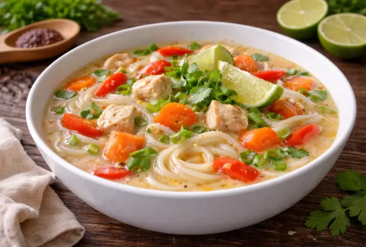 Healthy Thai Coconut Chicken Soup: Light & Satisfying