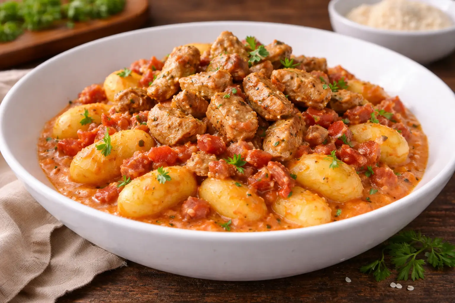One-pan Healthy Chicken & Bacon Gnocchi