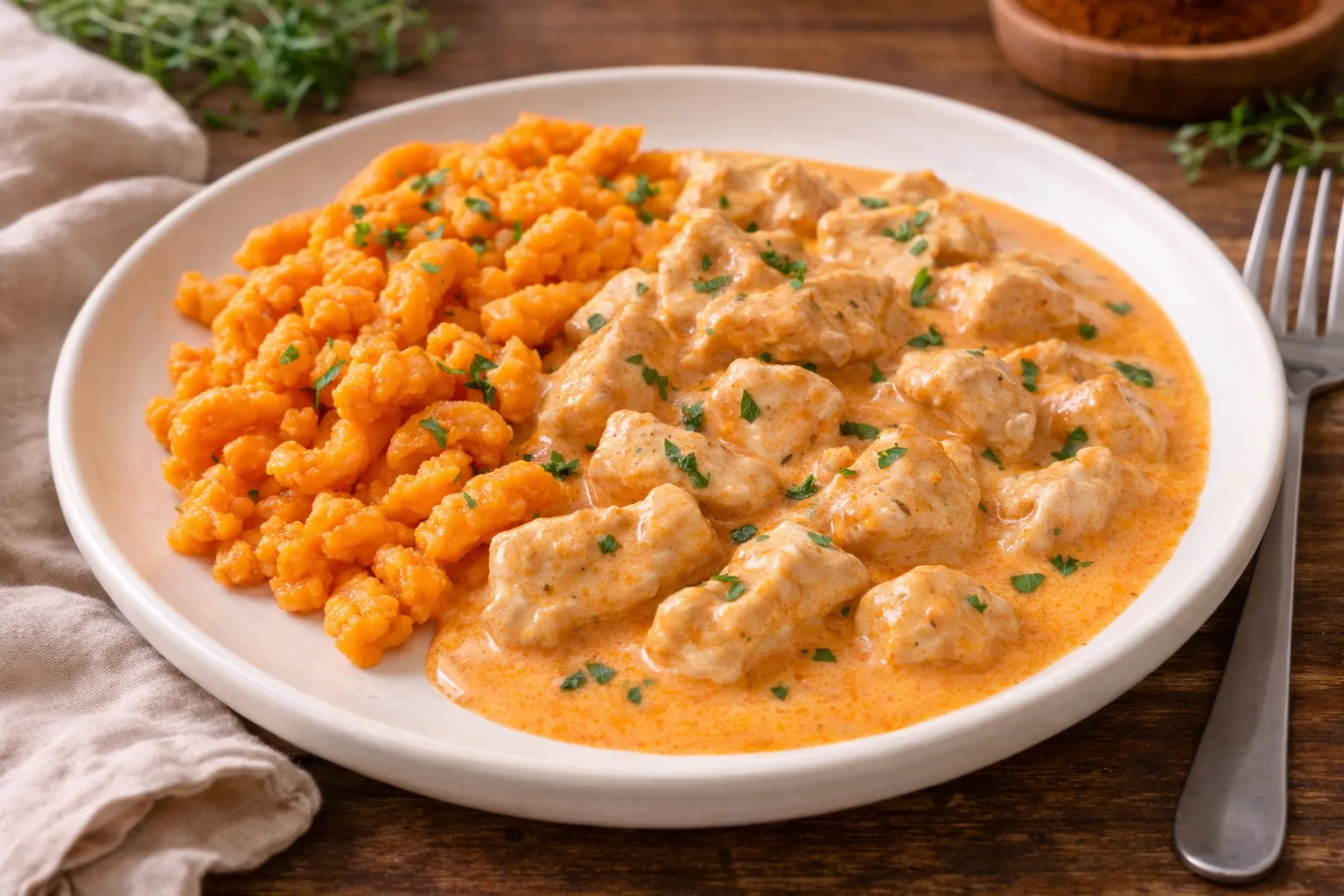 Creamy Chicken with Carrot Dumplings: Healthy Comfort Food