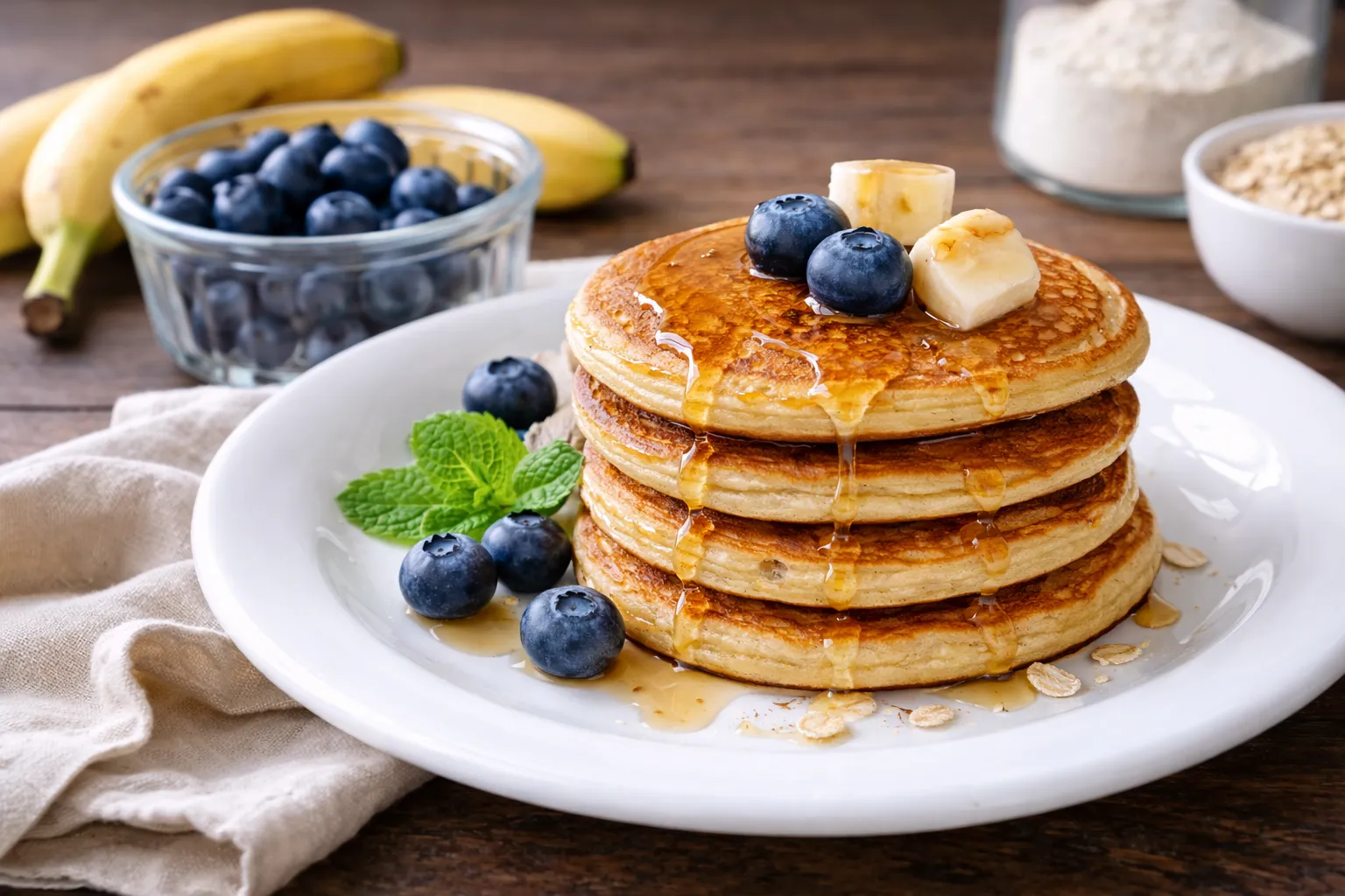 High-protein Banana Pancakes Recipe: Oats, Eggs & Protein Powder