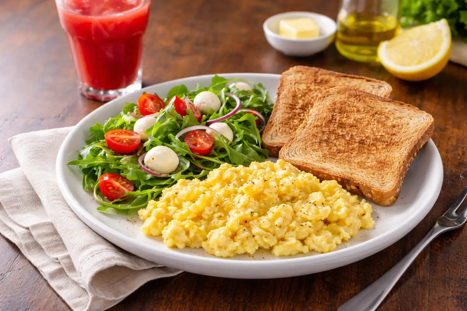 Fresh Garden Scramble with Whole-grain Toast