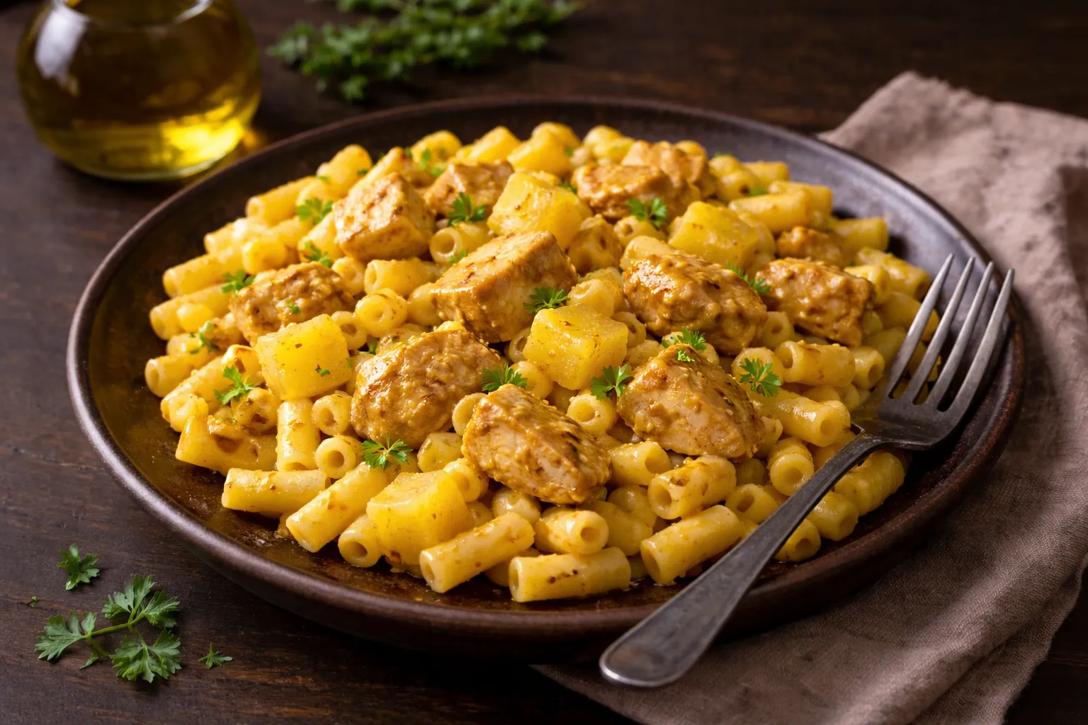Easy Tropical Curry Chicken Macaroni: One-pot Weeknight Dinner