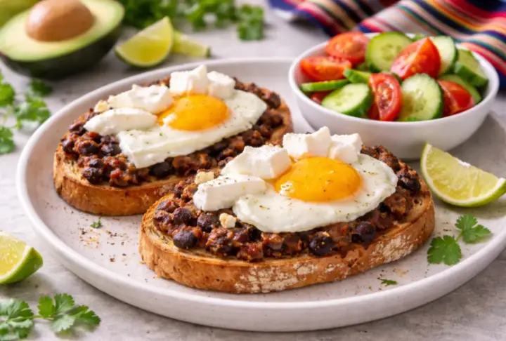 Black Bean & Egg Fiesta Toast: Healthy Morning Boost