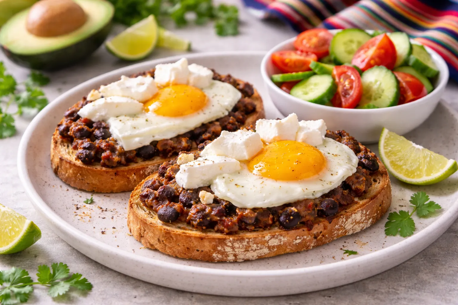 Black Bean & Egg Fiesta Toast: Healthy Morning Boost
