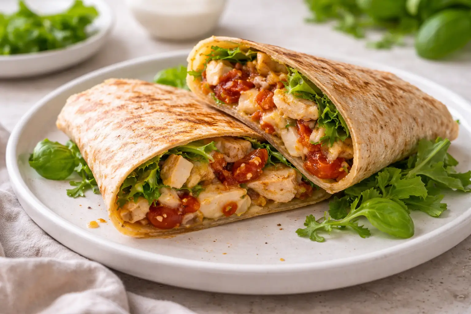 Quick Wholegrain Chicken Wrap for a High-protein Lunch