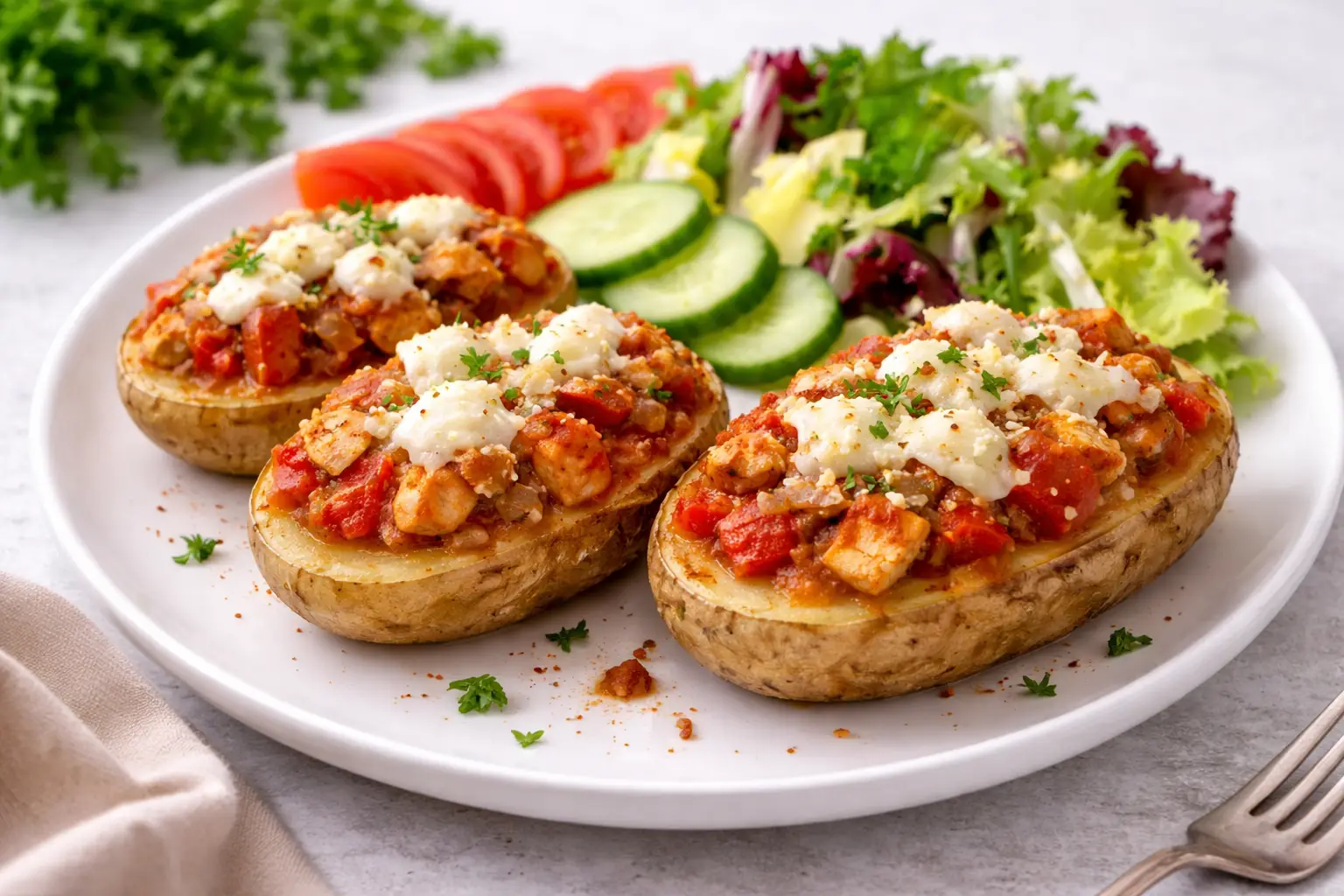 Low-carb Inspired Stuffed Potatoes with Goat’s Cheese