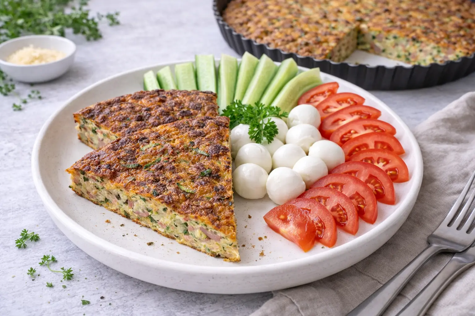 Easy Courgette & Ham Frittata-style Bake