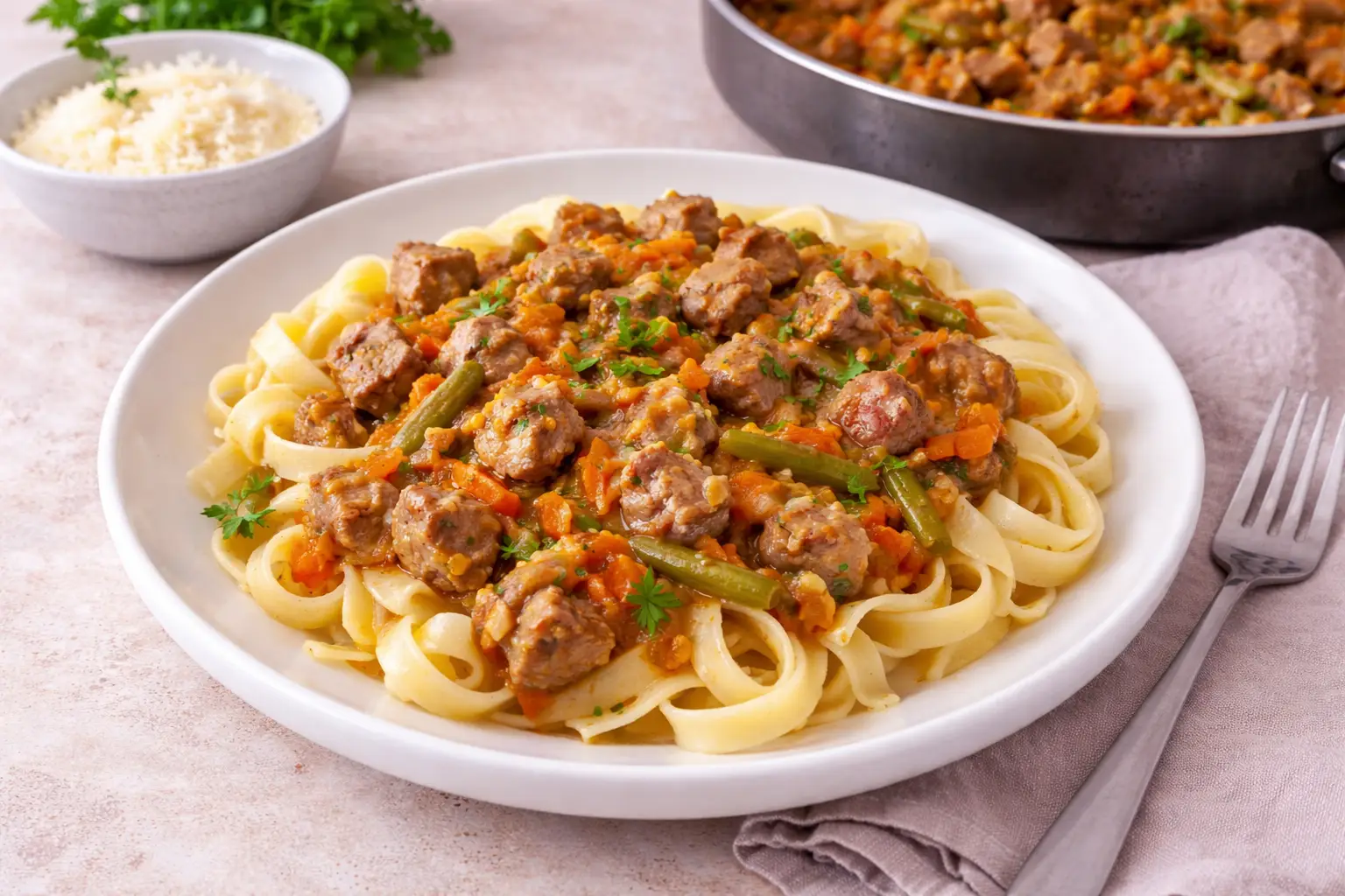 High-protein Lamb Pasta with Vegetables: Fit & Delicious