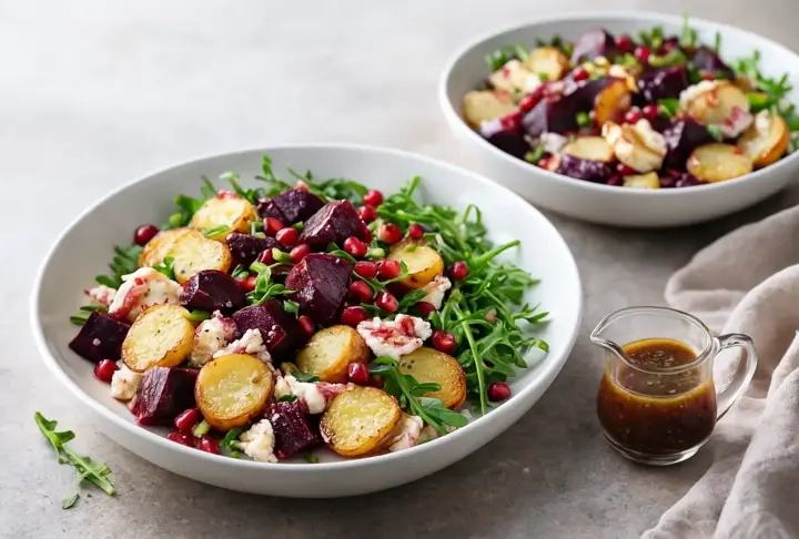 Roasted Beetroot and Potato Salad with Goat’s Cheese