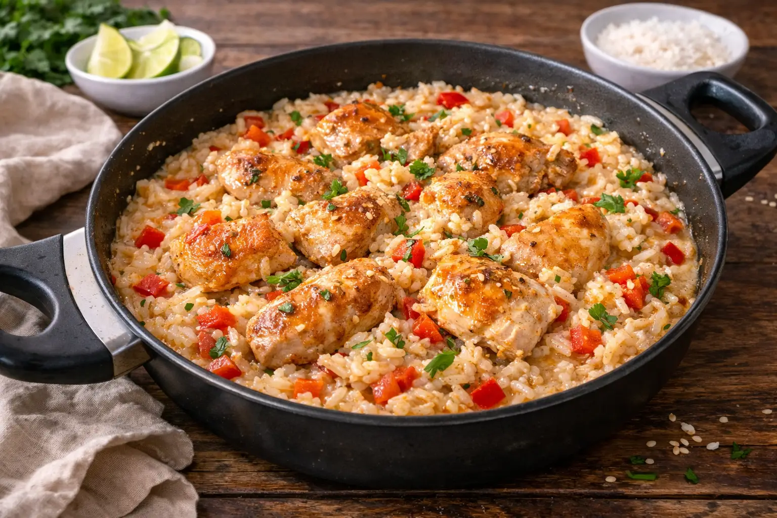Creamy Coconut Chicken and Rice Skillet