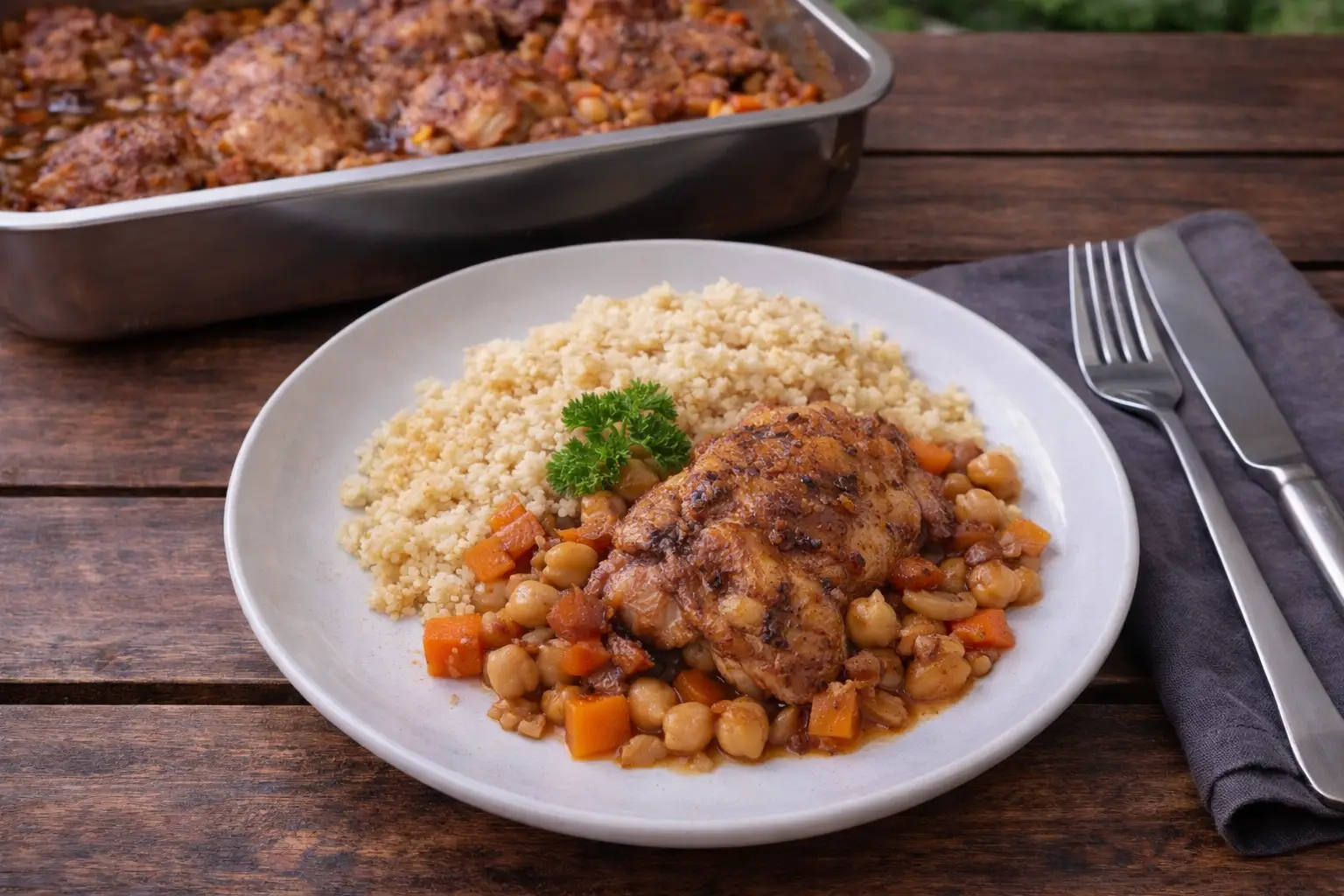 Flavour-packed Chicken Thigh Fillets with Veggies & Couscous