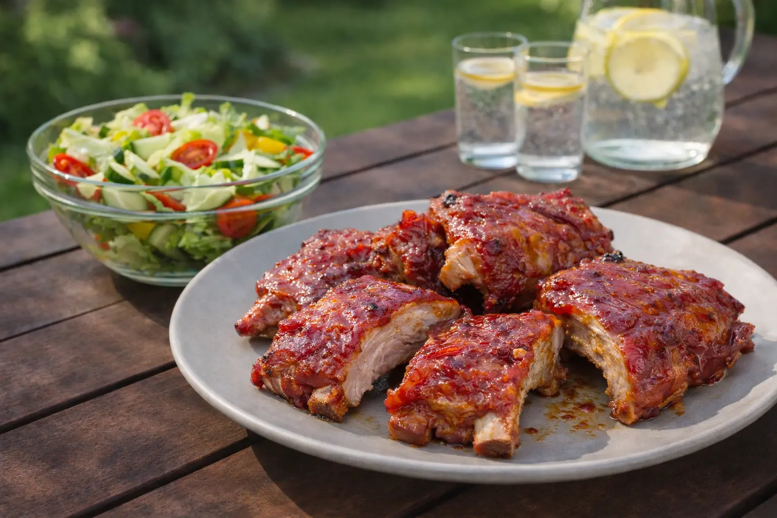 Juicy Oven Baked Pork Ribs with Honey Mustard Glaze