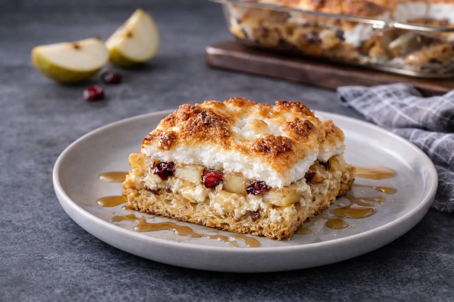 High-protein Pear & Cinnamon Breakfast Bake