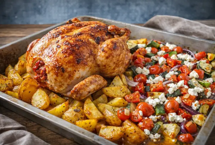 Nduja Roast Chicken with Baby Potatoes