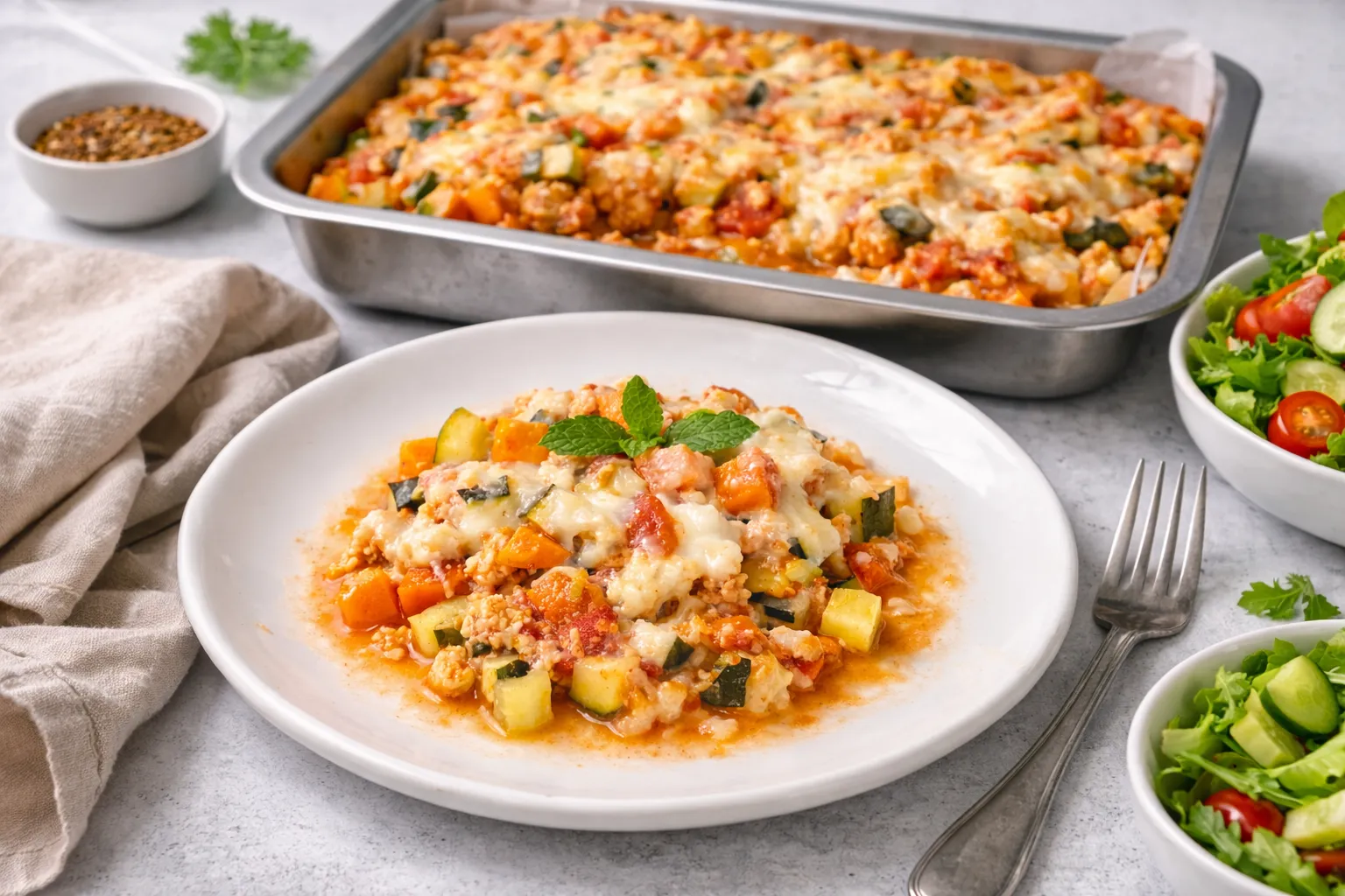 Sweet Potato and Turkey Mince Tray Bake with Courgette