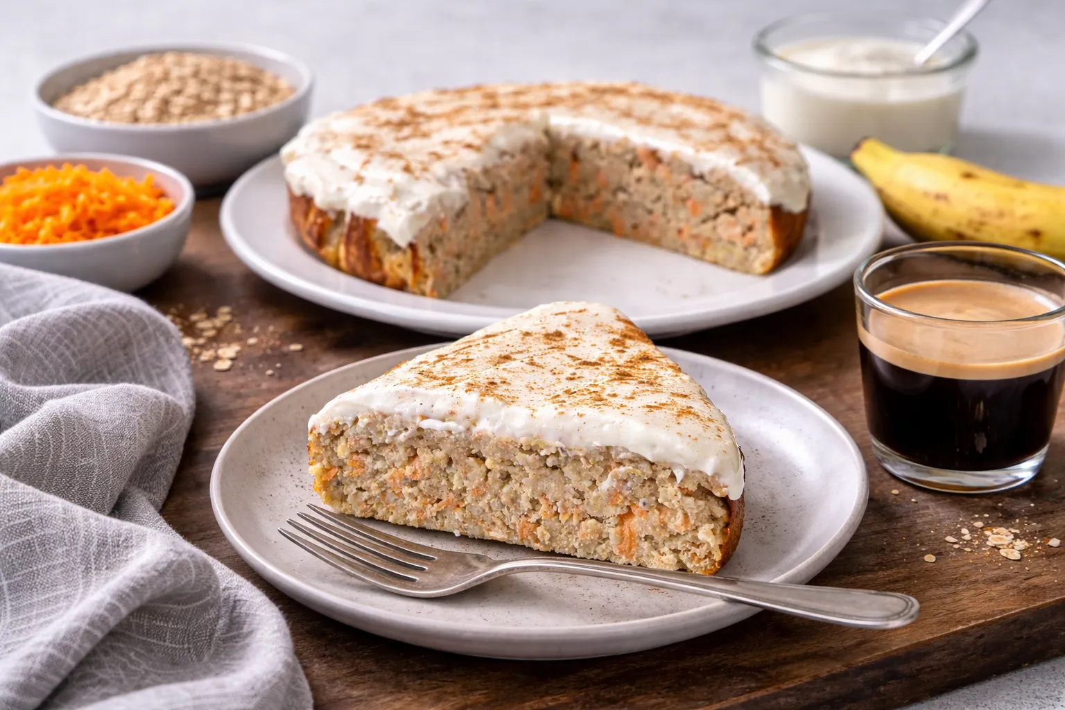 High-protein Carrot Cake Breakfast Bake with Oats