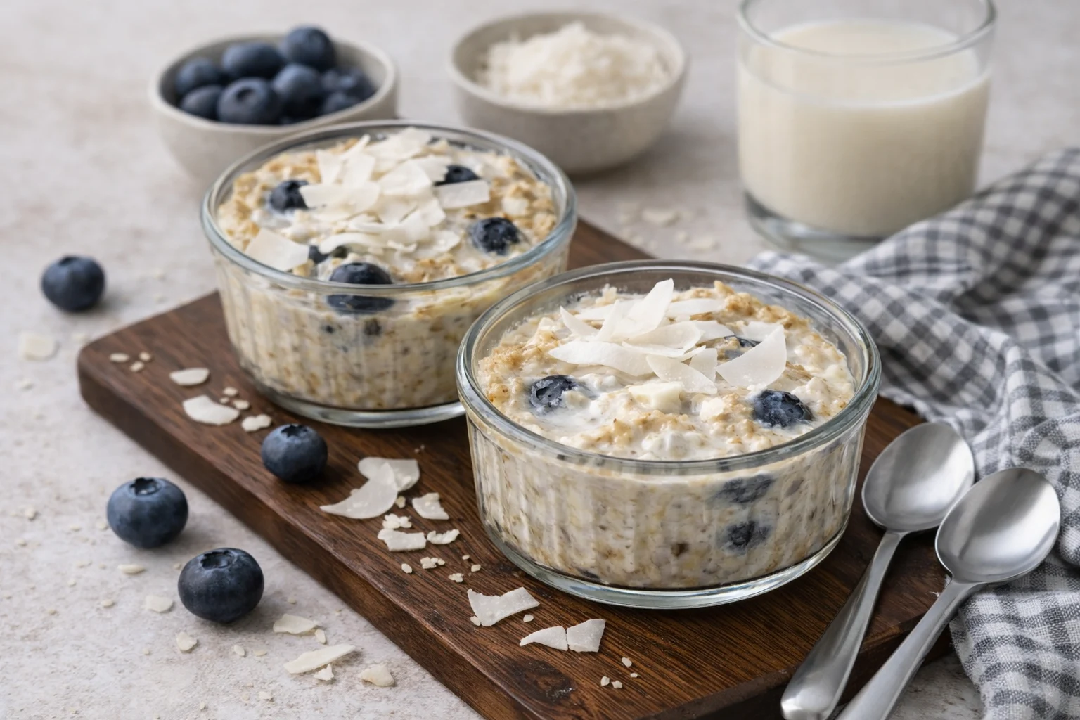 High-protein Coconut Blueberry Oat Pots