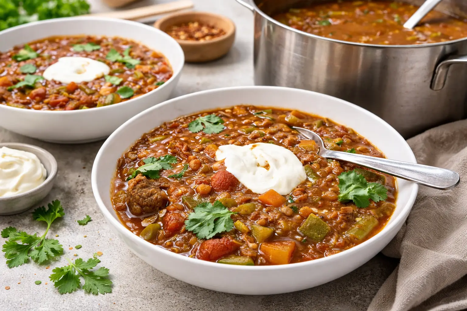 Moroccan-spiced Beef and Lentil Soup