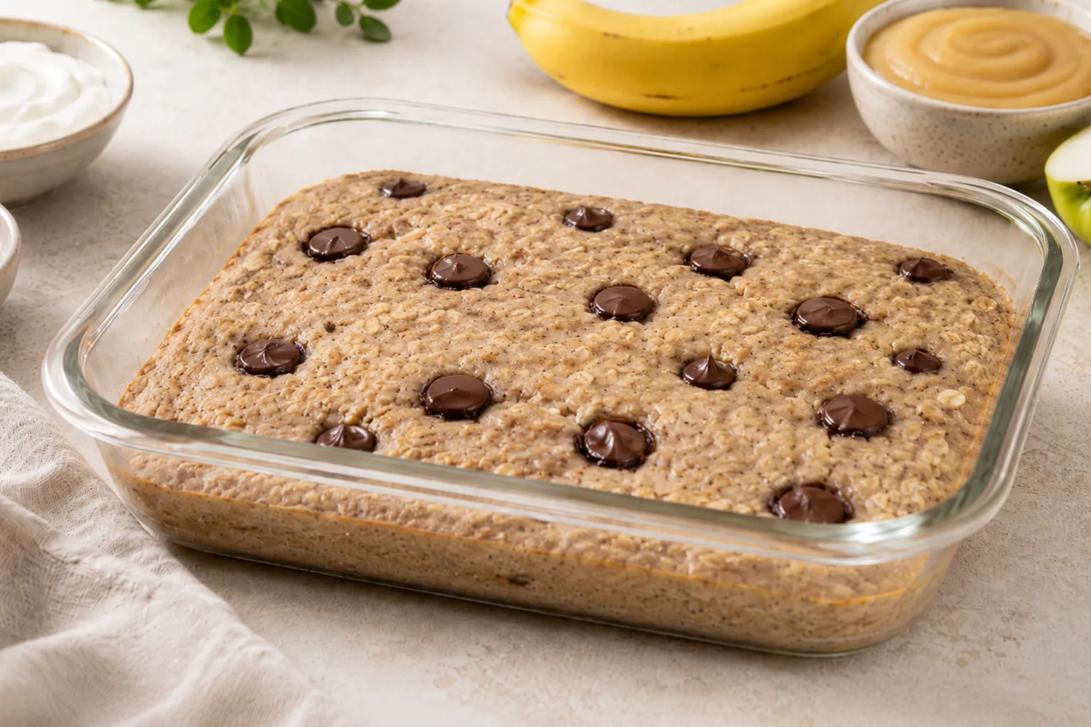 Chocolate Chip Baked Oats for Meal Prep
