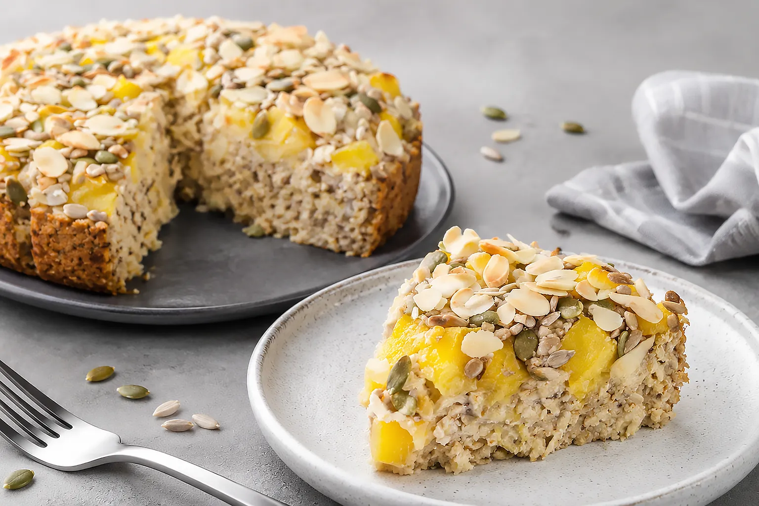 Mango and Almond Baked Oats