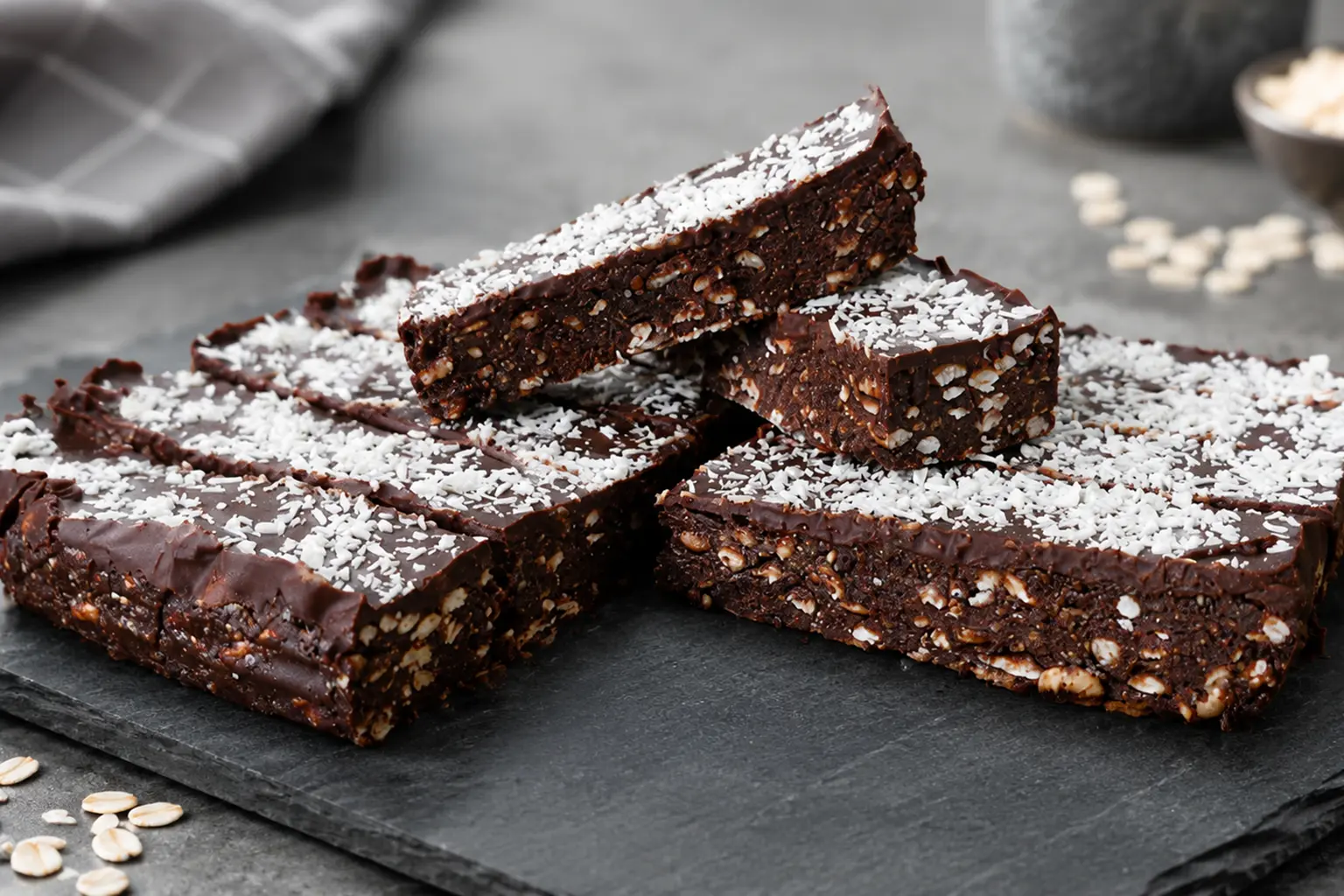 No-bake Chocolate Coconut Protein Bars