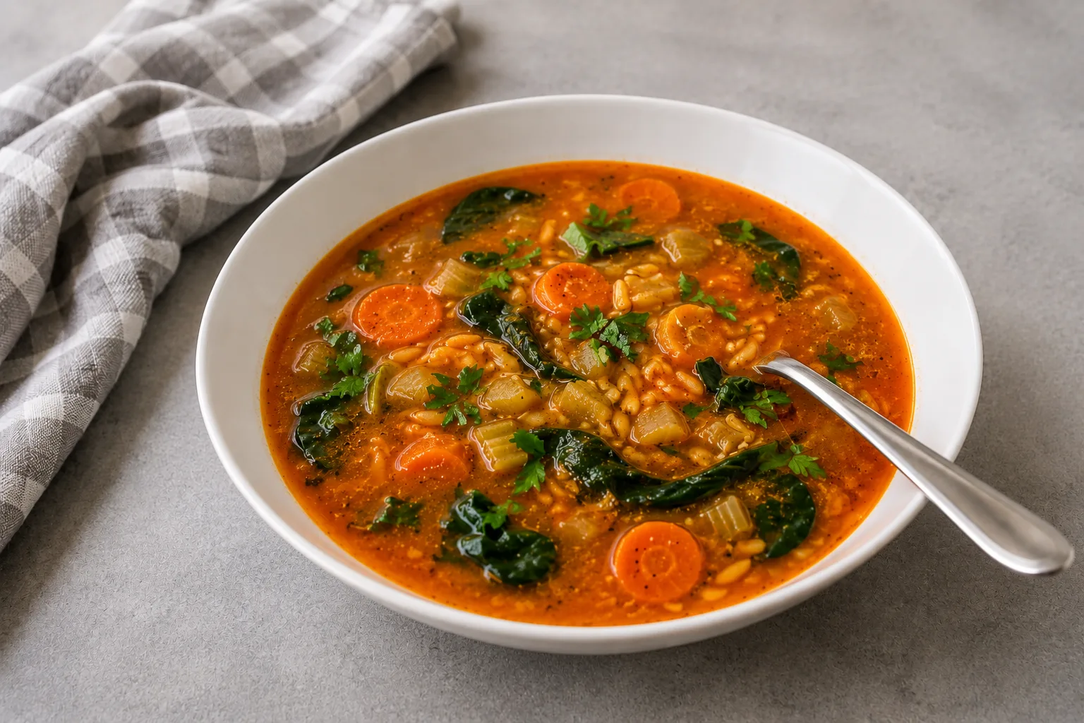 Creamy Vegetable Orzo Soup