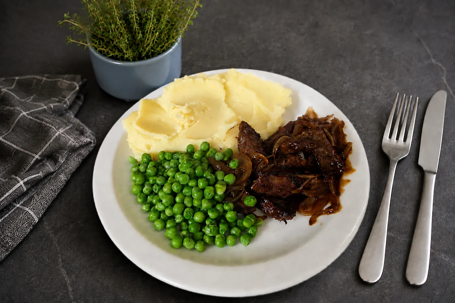 Lamb Liver with Onion Gravy and Mash