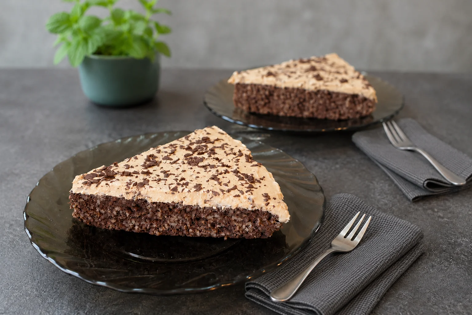 Chocolate Banana Oat Cake with Coffee Cream